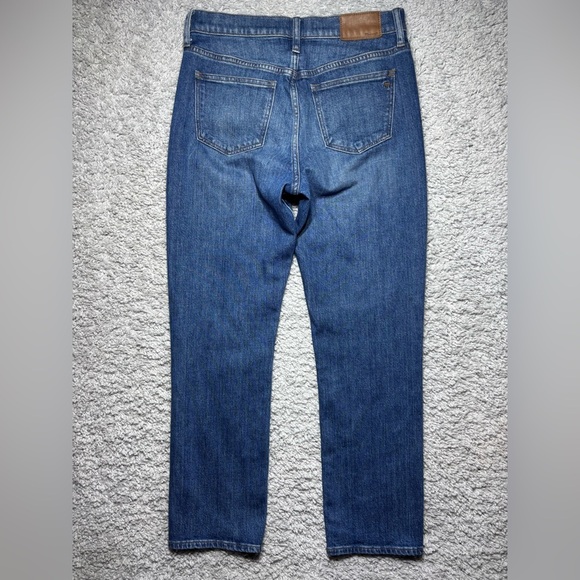 Madewell Jeans Womens 27 Straight Cropped Distressed Roger High RIse Denim Party - Picture 5 of 5